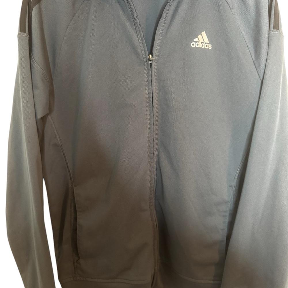 Adidas Gray Performance Jacket Lightweight Athlet… - image 1